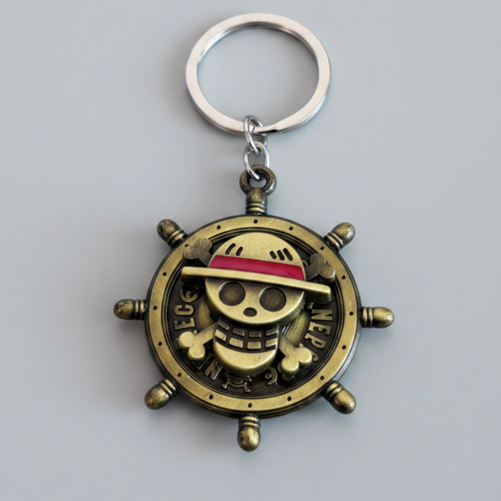 One Piece Spinning Straw Hats Symbol Keychain