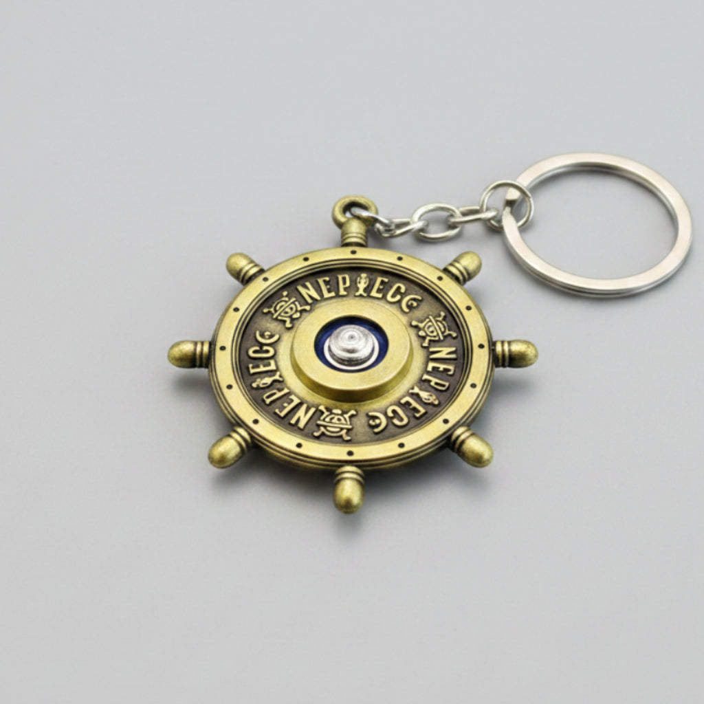 One Piece Spinning Straw Hats Symbol Keychain