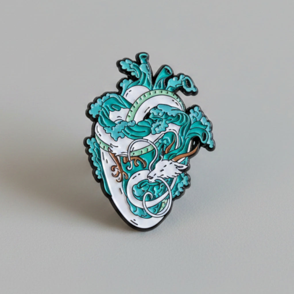 Studio Ghibli's Spirited Away Enamel Pin Haku. Spirit of the Kohaku River