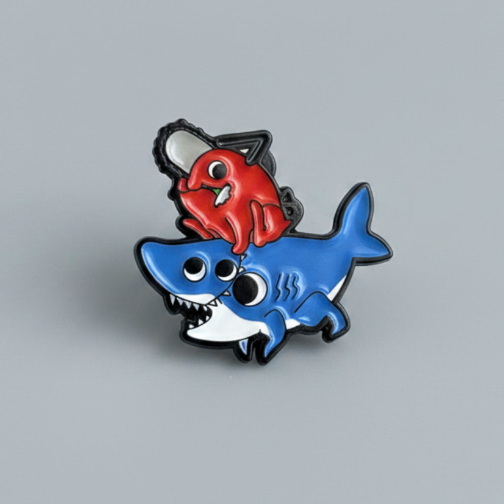 Chainsaw Man Enamel Pin Pochita Chainsaw Devil and Beam Shark Fiend
