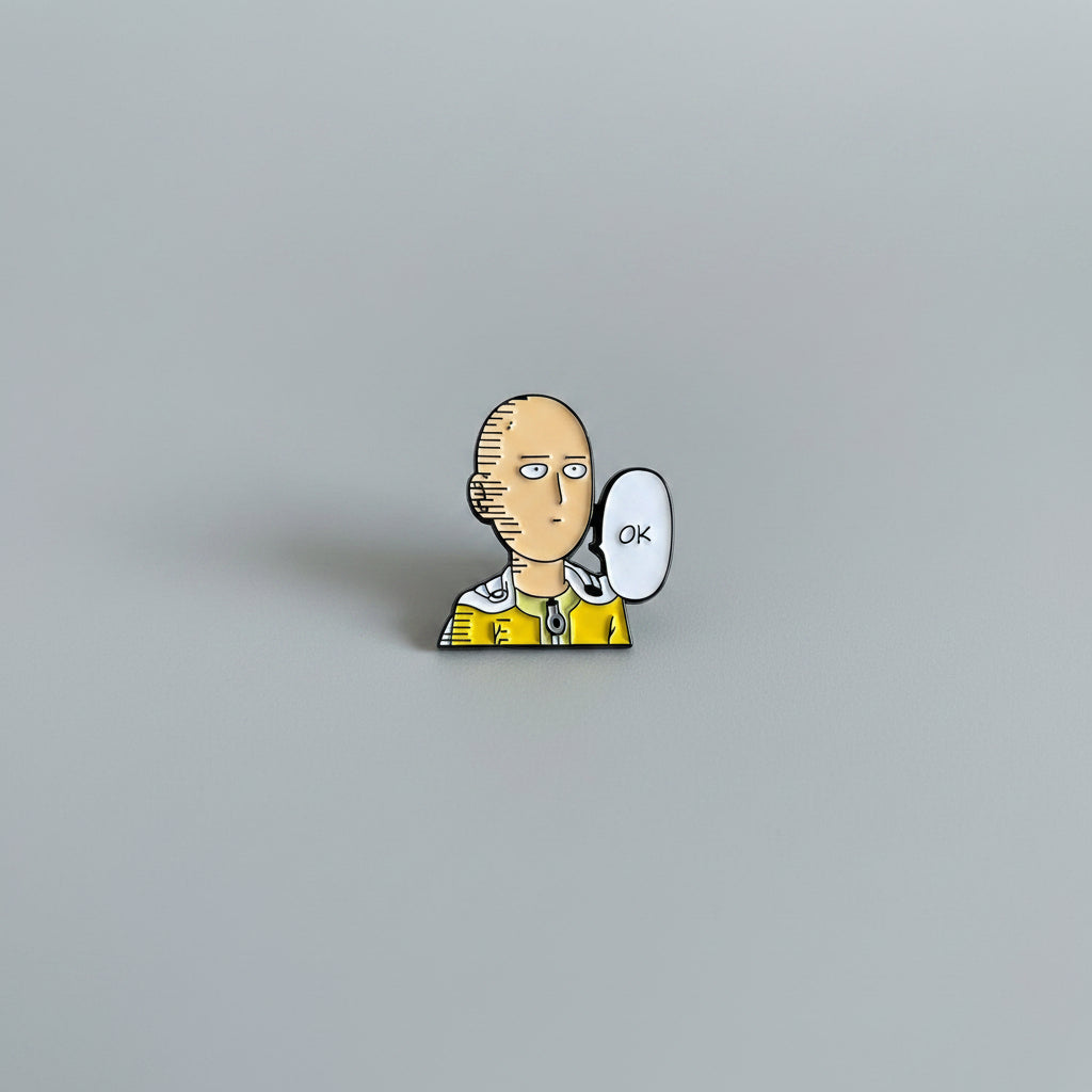 One Punch Man Enamel Pin Saitama OK